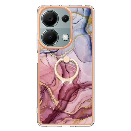 Противоударный чехол Electroplating IMD для Xiaomi Redmi Note 13 Pro 4G/Redmi Note Redmi Note 14S/ 13 Pro 4G / POCO M6 Pro 4G - Rose Red