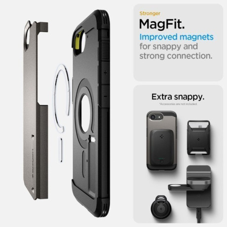 Оригинальный чехол Spigen Tough Armor MagSafe на iPhone 16e - Gray