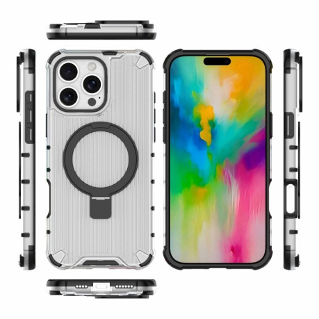 Противоударный чехол HMC Grating Holder Shockproof на iPhone 16 Pro Max - прозрачный