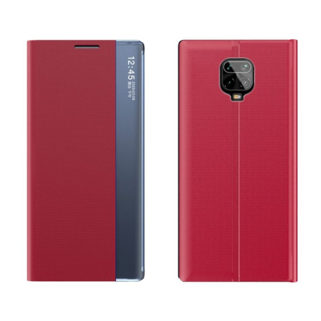 Чехол-книжка Clear View Standing Cover на Xiaomi Redmi Note 9S / Note9 Pro / Note 9 Pro Max - красный