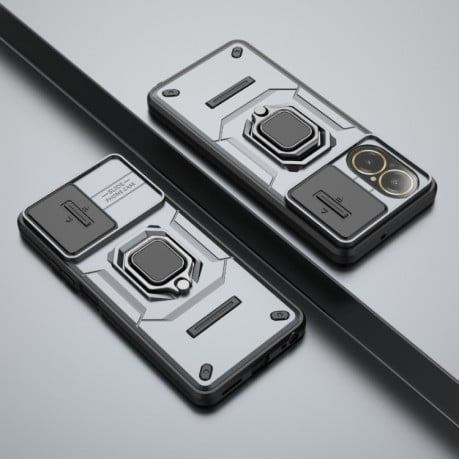 Противоударный чехол Sliding Camshield для Realme C67 4G - серый