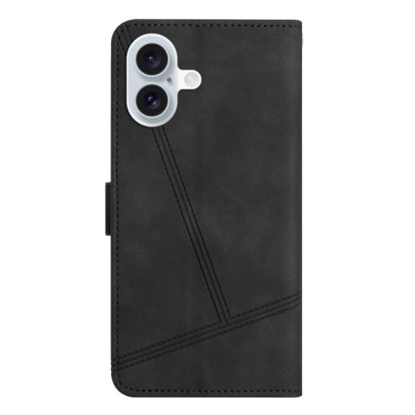 Чохол-книжка Stitching Skin Feel для iPhone 16 Plus - чорний