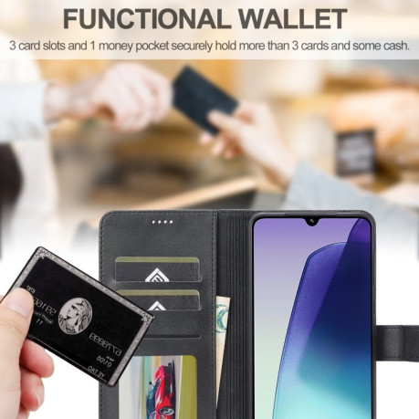 Чехол книжка LCIMEEKE Calf Texture на Xiaomi Redmi A4 5G - черный