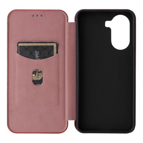 Чохол-книжка Carbon Fiber Texture на Xiaomi Poco X7 Pro / Xiaomi Redmi Turbo 4 - коричневий
