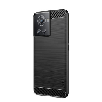 Противоударный чехол Brushed Texture Carbon Fiber на OnePlus Ace / 10R 5G - черный