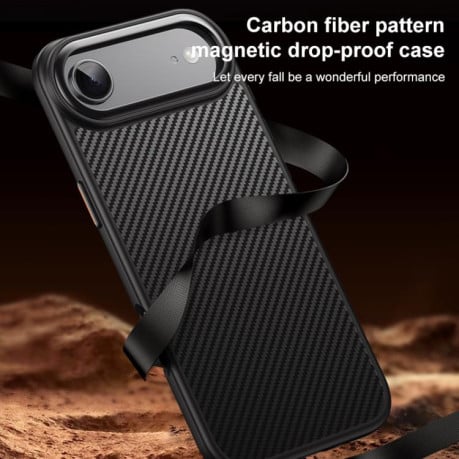 Противоударный чехол Kevlar Fiber с MagSafe на iPhone Air - черный