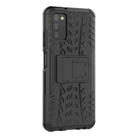 Противоударный чехол Tire Texture на Samsung Galaxy A03S - черный