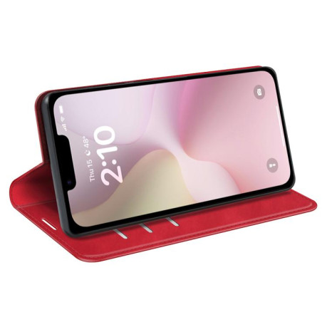 Чехол-книжка Retro Skin Feel Business Magnetic на iPhone 16e - красный