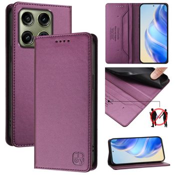 Чохол-книжка RC01 Dual-Folded Magnetic Suction RFID на Motorola Edge 70 Pro 5G — фіолетовий
