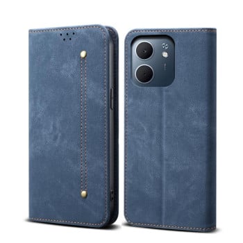 Чохол-книжка з джинсовою тканиною casual на OPPO A5x 4G/5G - синій