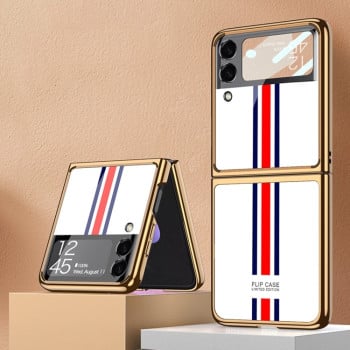 Противоударный чехол GKK Electroplating Painted для Samsung Galaxy Z Flip3 5G - белый