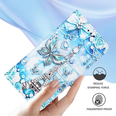 Чехол-книжка Colored Drawing Pattern Plain Weave Leather для Xiaomi Redmi Note 14 Pro 5G/Poco X7 - Butterfly