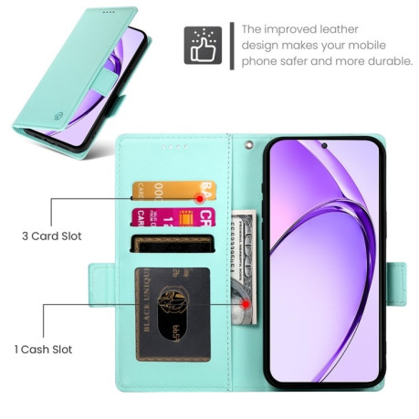 Чехол-книжка Side Buckle Magnetic Frosted Leather для OPPO A3/A3x/A40m - зеленый