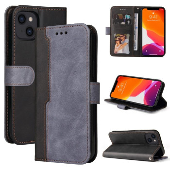 Чехол-книжка Business Stitching-Color для iPhone 14/13 - серый
