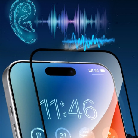 Защитное стекло JOYROOM Zero Sense Series для iPhone 16 Pro Max - черное
