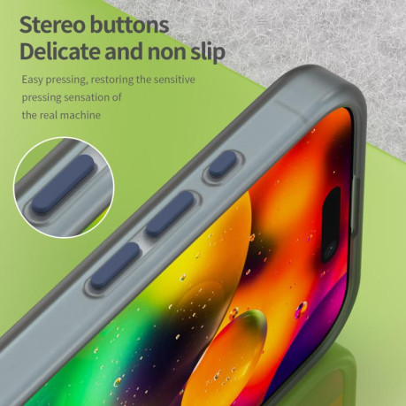 Противоударный чехол MagSafe Frosted Translucent TPU + PC для iPhone 17 - синий