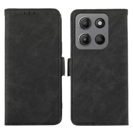 Чехол-книжка ABEEL Color Block Magnetic RFID Leather на Motorola Moto G15 4G / G05 - черный