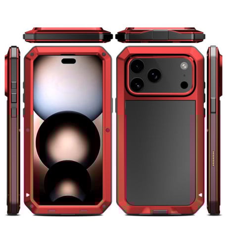 Противоударный чехол RedPepper Triple-proof Metal на iPhone 17 Pro - красный