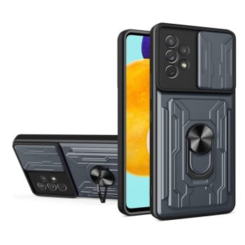 Чохол із шторкою на камеру Sliding Camshield та підставкою на Samsung Galaxy A53 5G - сірий