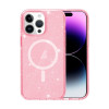 Противоударный чехол Terminator Style Glitter Powder MagSafe Magnetic для iPhone 15 Pro Max - розовый