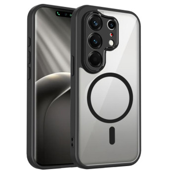 Противоударный магнитный софт-тач чехол Escase на Tecno Camon 50 Pro / 50 Ultra — чёрный