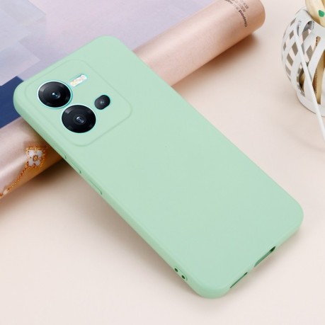 Силиконовый чехол Solid Color Liquid Silicone на Vivo V25 5G / V25E 5G / X80 Lite 5G - зеленый