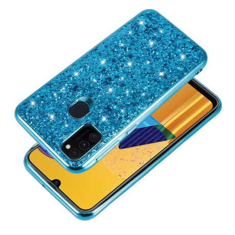 Ударозащитный чехол Glittery Powder на Samsung Galaxy M21/M30s - синий