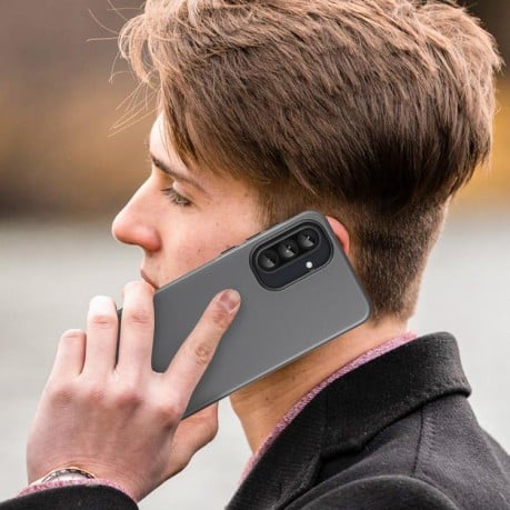 Противоударный чехол Frosted Translucent TPU Hybrid PC для Samsung Galaxy A56 5G - черный