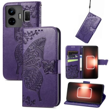 Чохол-книжка Butterfly Love Flower Embossed на Realme GT Neo 5 5G / GT3 5G - фіолетовий