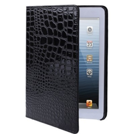 Кожаный Чехол Crocodile Black для iPad Mini, Mini 2, 3