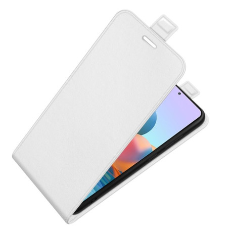 Кожаный флип чехол Colorful Vertical Flip Magnetic Button на  Xiaomi Redmi Note 10 Pro / Note 10 Pro Max - белый