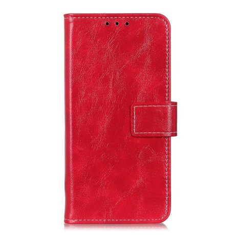Чехол-книжка Magnetic Retro Crazy Horse Texture на Samsung Galaxy S25 Edge 5G - красный