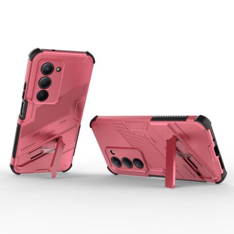 Противоударный чехол Punk Armor с подставкой на Xiaomi Redmi 15 5G / 4G EU 171mm - светло-красный