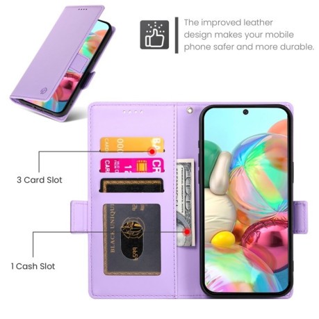 Чехол-книжка Side Buckle Magnetic Frosted Leather для Google Pixel 9a - фиолетовый