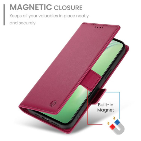 Чехол-книжка Side Buckle Magnetic Frosted Leather для OnePlus 13R/Ace 5/Ace 5 Pro - винно-красный