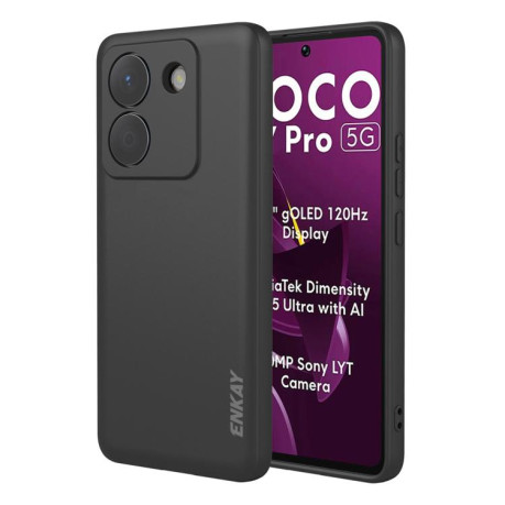 Силиконовый чехол ENKAY Liquid Silicone на Xiaomi Poco M7 Pro - черный