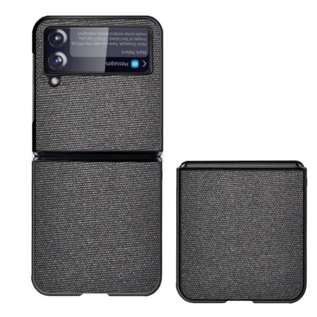 Противоударный чехол Sea Sand Cloth Texture для Samsung Galaxy Z Flip3 5G - черный
