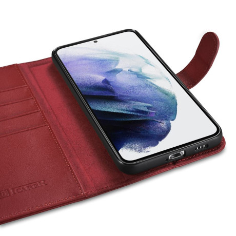 Кожаный чехол-книжка iCarer Haitang для Samsung Galaxy S22 - красный