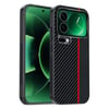 Ударостійкий чохол Carbon Fiber Texture Printing на Xiaomi 17 Pro Max — чорний/червоний