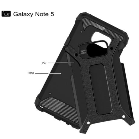 Противоударный Чехол Rugged Armor Black для Samsung Galaxy Note 5 / N920