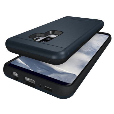 Противоударный чехол на Samsung Galaxy S9+/G965 Brushed Texture нави