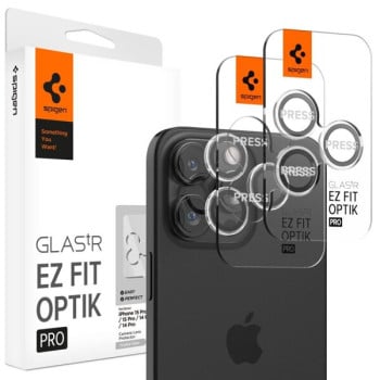 Комплект захисного скла 2шт на камеру Spigen Optik.Tr Camera Lens для iPhone 14 Pro / Pro Max / 15 Pro / Pro Max / 16 Pro / Pro Max