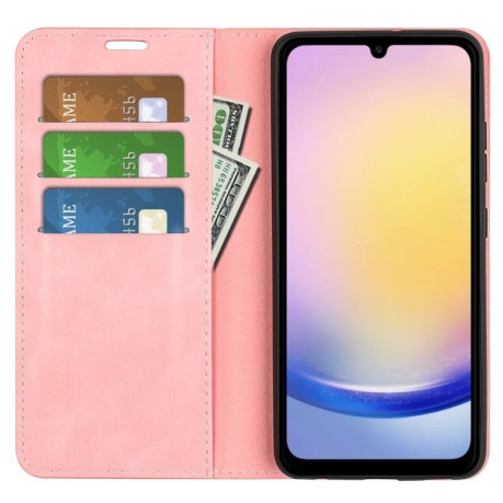 Чохол-книжка Retro Skin Feel Business Magnetic  для Samsung Galaxy A26 - рожевий