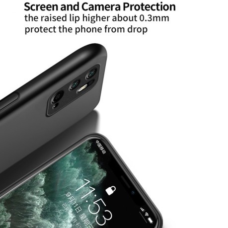 Противоударный чехол Tilt Strip Grain на Xiaomi Redmi Note 10 Pro - черный