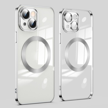 Противоударный чехол Lens MagSafe для  iPhone 14 - серебристый