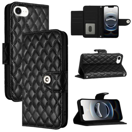 Чохол-книжка Rhombic Texture Flip Leather для iPhone 16e - чорний