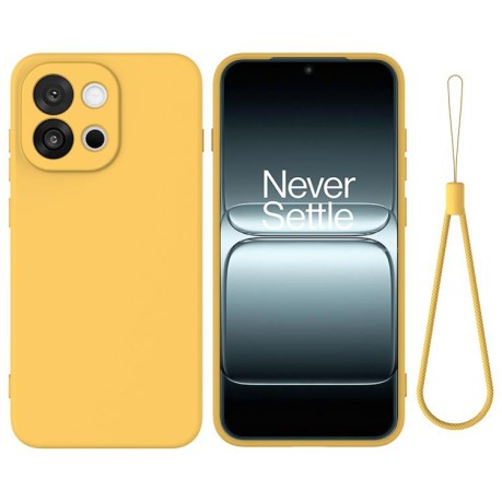 Силиконовый чехол Solid Color Liquid Silicone на OnePlus 13T - желтый