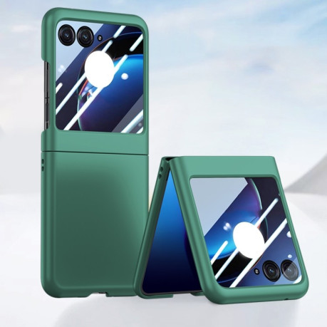 Противоударный чехол Integrated PC Skin Feel Shockproof для Motorola Razr 50 - зеленый