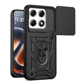 Чохол зі шторкою на камеру Sliding Camshield і підставкою на Motorola Edge 70 Pro / 70 Pro+ — чорний