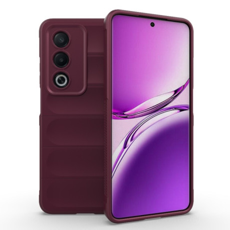 Силиконовый чехол Magic Flannel для OPPO A80 5G/A3 Pro - винно-красный
